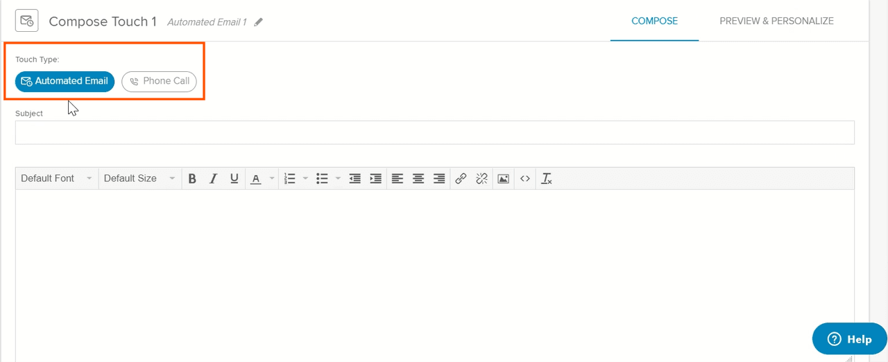 how to automate emails in outlook: select touch type