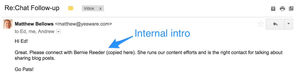 Internal Email Introduction