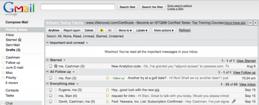 Gmail Priority Inbox with new categories