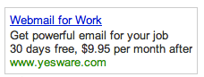 Webmail for Work Google Adword