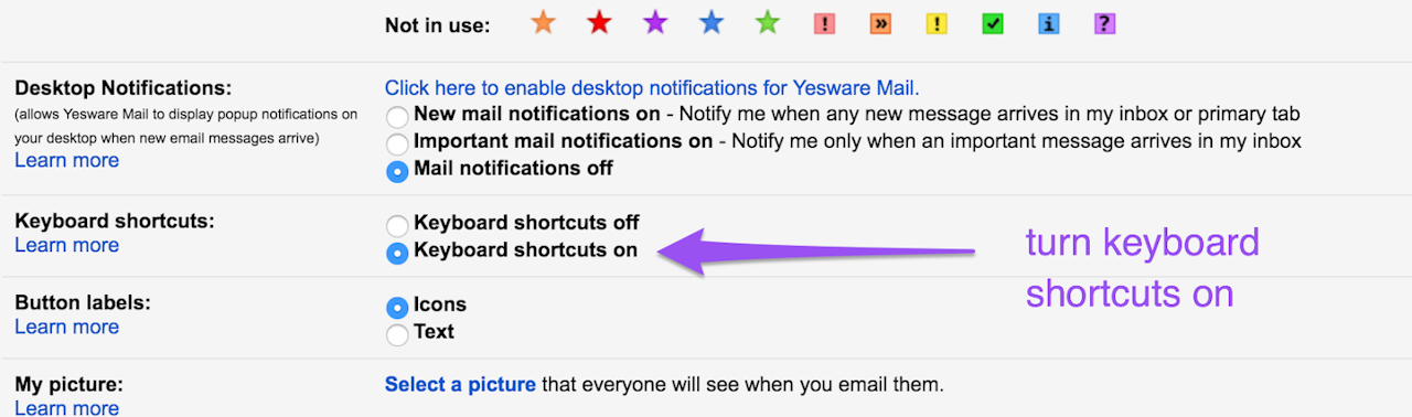 how to turn gmail shortcuts on 2 of 3