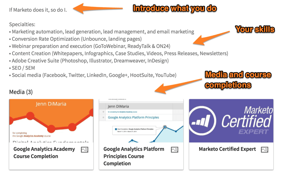 linkedin summary examples