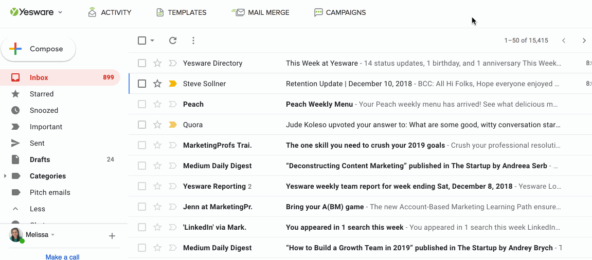 gmail travel folder